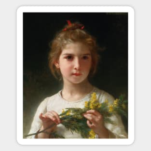 Mimosa by William-Adolphe Bouguereau Magnet